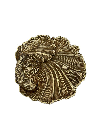 Fish decorative metal tray | gold and silver tray decor centrepiece