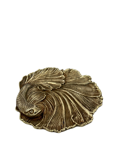Fish decorative metal tray | gold and silver tray decor centrepiece