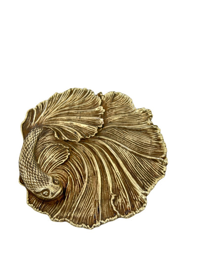 Fish decorative metal tray | gold and silver tray decor centrepiece