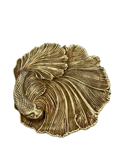 Fish decorative metal tray | gold and silver tray decor centrepiece