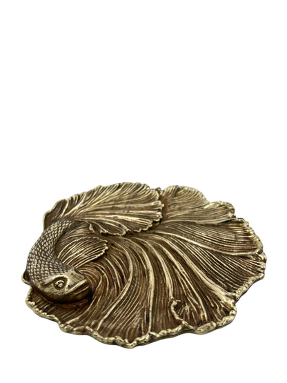 Fish decorative metal tray | gold and silver tray decor centrepiece
