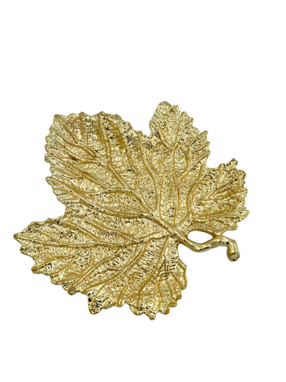 Maple leaf decorative metal tray | Gold leaf Tray and centrepiece decor