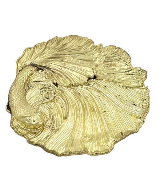 Fish decorative metal tray | gold and silver tray decor centrepiece