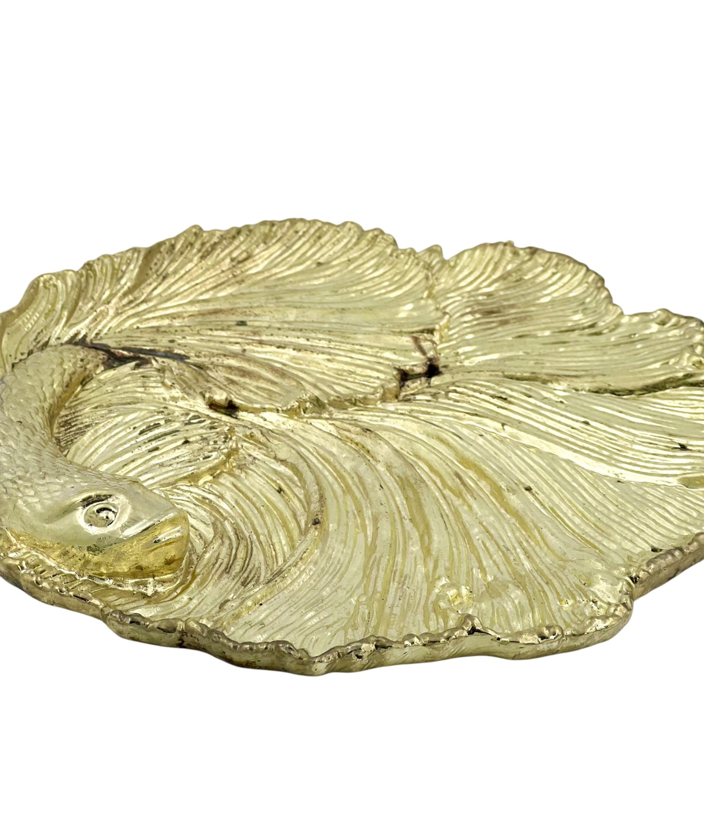 Fish decorative metal tray | gold and silver tray decor centrepiece