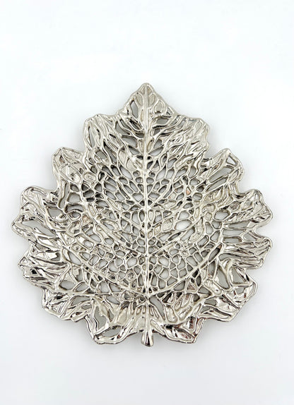 Skeletal Leaf Tray - Decorative Metal Tray | Centrepiece | Home Accent | Gold, Silver or Antique Finish