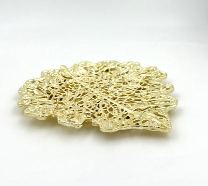 Skeletal Leaf Tray - Decorative Metal Tray | Centrepiece | Home Accent | Gold, Silver or Antique Finish