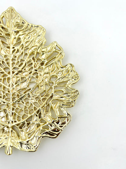 Skeletal Leaf Tray - Decorative Metal Tray | Centrepiece | Home Accent | Gold, Silver or Antique Finish