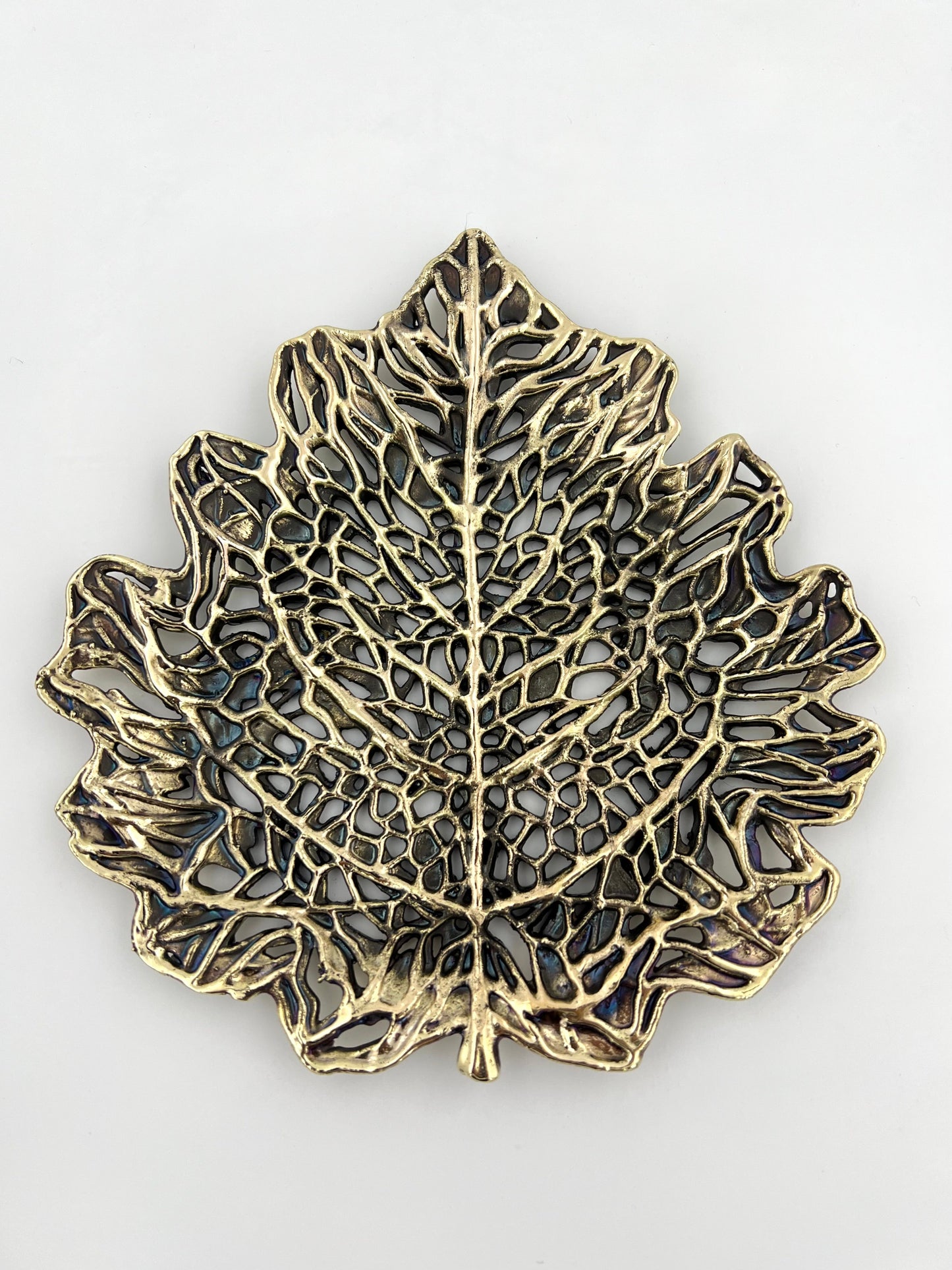 Skeletal Leaf Tray - Decorative Metal Tray | Centrepiece | Home Accent | Gold, Silver or Antique Finish