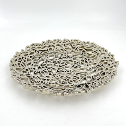 Lace inspired decorative metal tray | Gold, Antique filigree decor Tray Lace inspired decorative metal tray