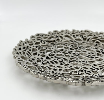Lace inspired decorative metal tray | Gold, Antique filigree decor Tray Lace inspired decorative metal tray