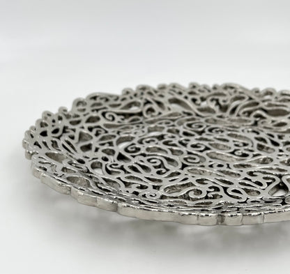Lace inspired decorative metal tray | Gold, Antique filigree decor Tray Lace inspired decorative metal tray