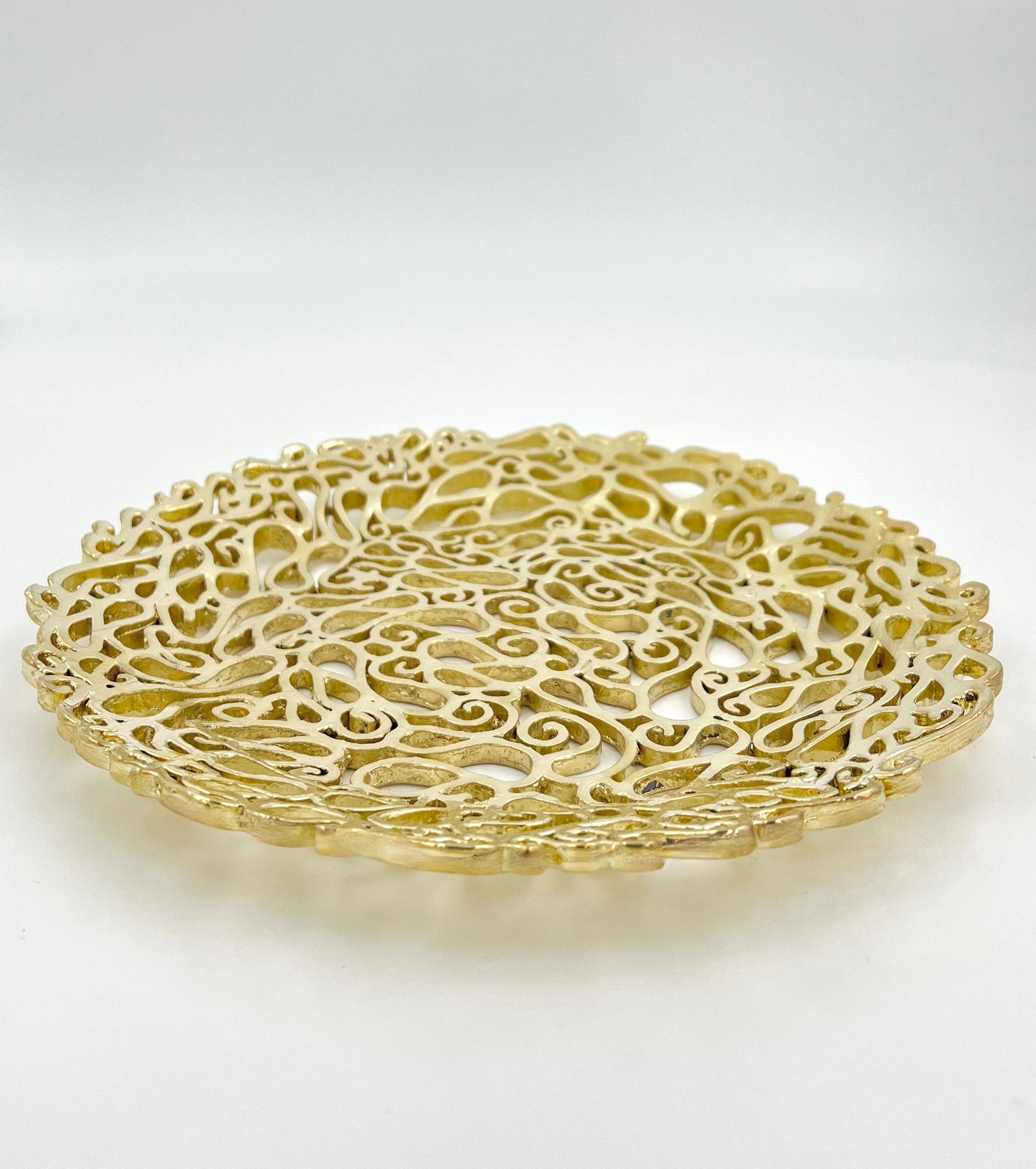 Lace inspired decorative metal tray | Gold, Antique filigree decor Tray Lace inspired decorative metal tray