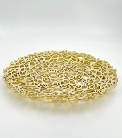 Lace inspired decorative metal tray | Gold, Antique filigree decor Tray Lace inspired decorative metal tray