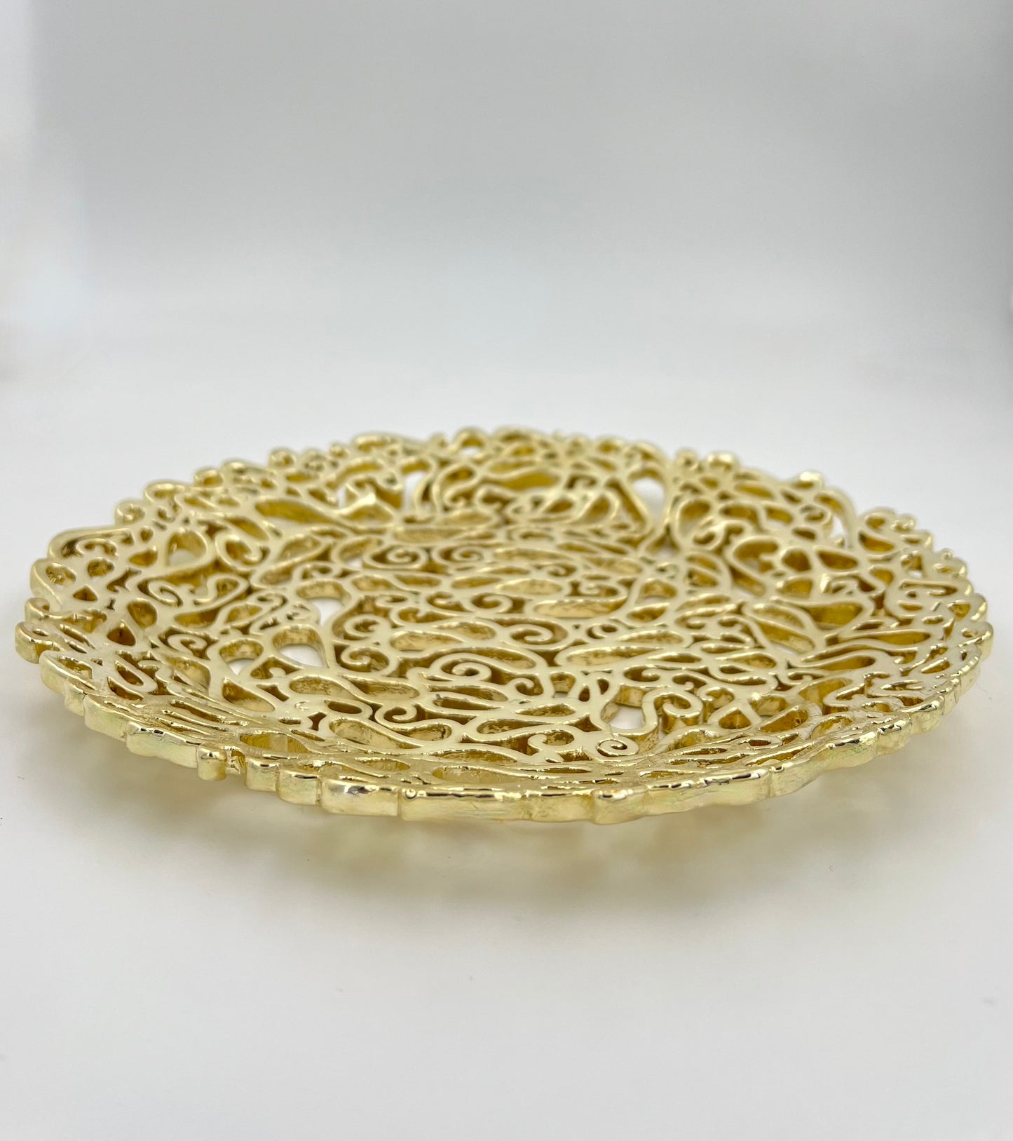 Lace inspired decorative metal tray | Gold, Antique filigree decor Tray Lace inspired decorative metal tray
