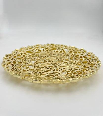Lace inspired decorative metal tray | Gold, Antique filigree decor Tray Lace inspired decorative metal tray