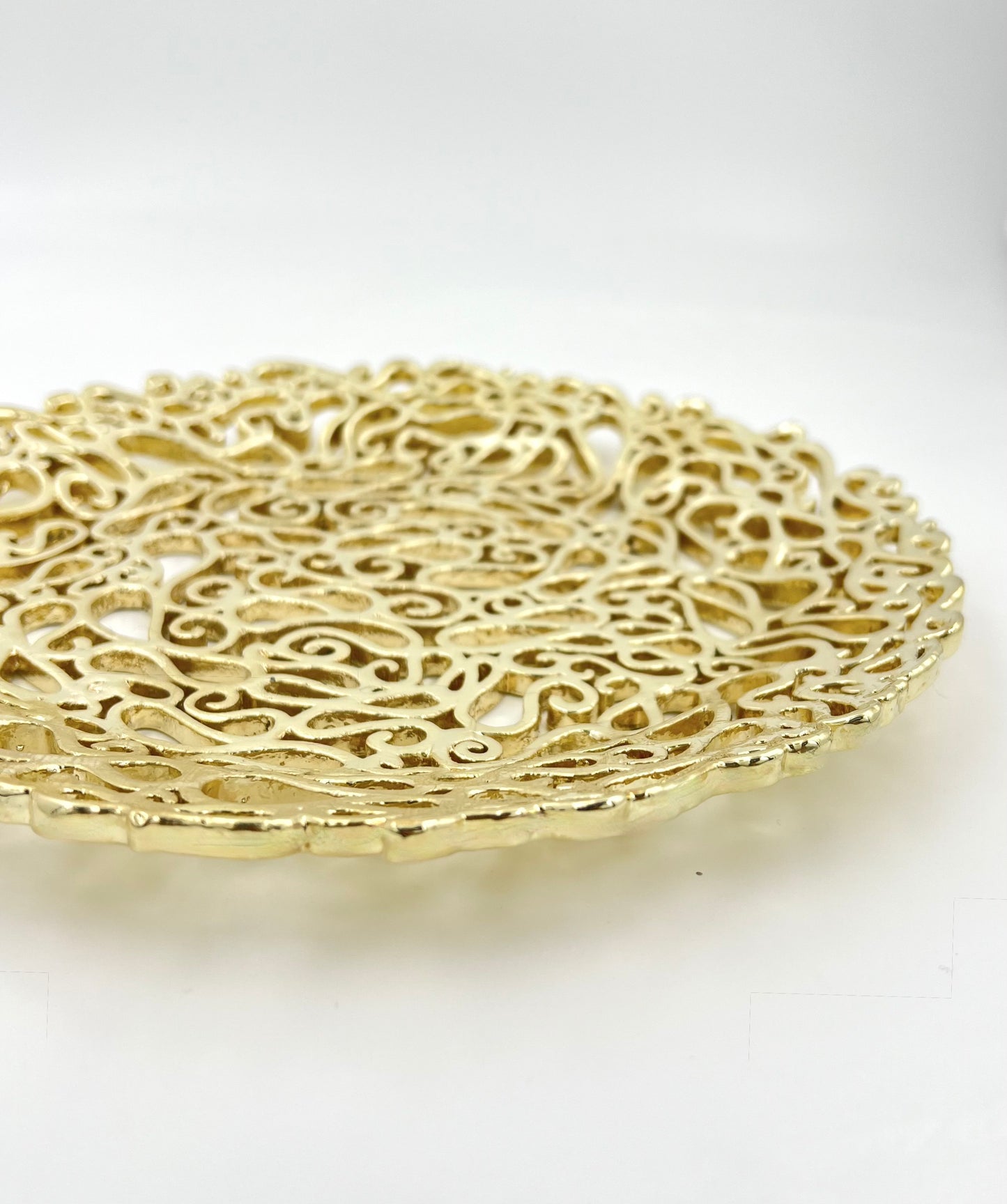 Lace inspired decorative metal tray | Gold, Antique filigree decor Tray Lace inspired decorative metal tray