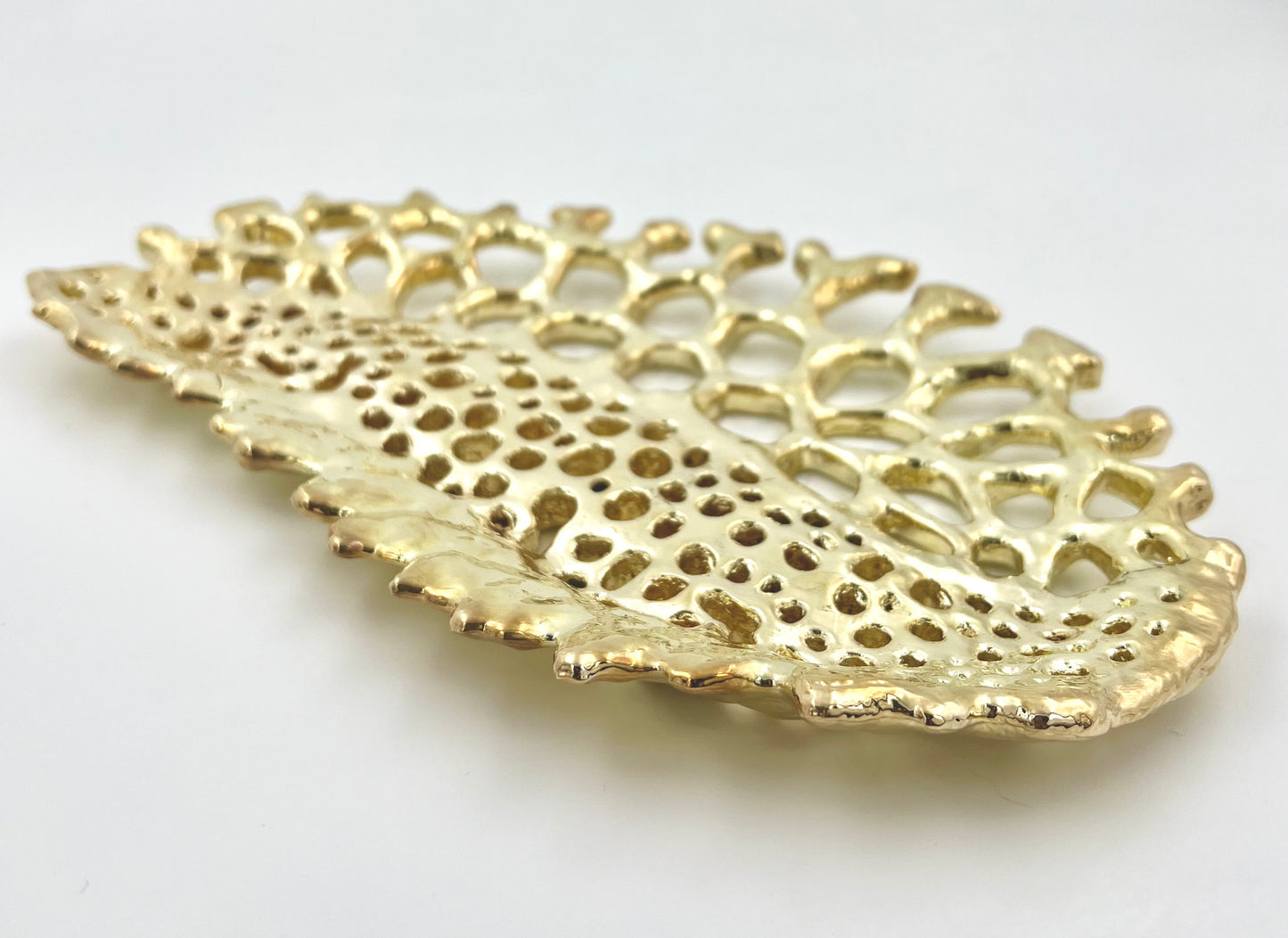 Fossil inspired decorative metal tray | gold and silver tray decor centrepiece