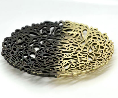 Lace inspired decorative metal tray | Gold, Antique filigree decor Tray Lace inspired decorative metal tray