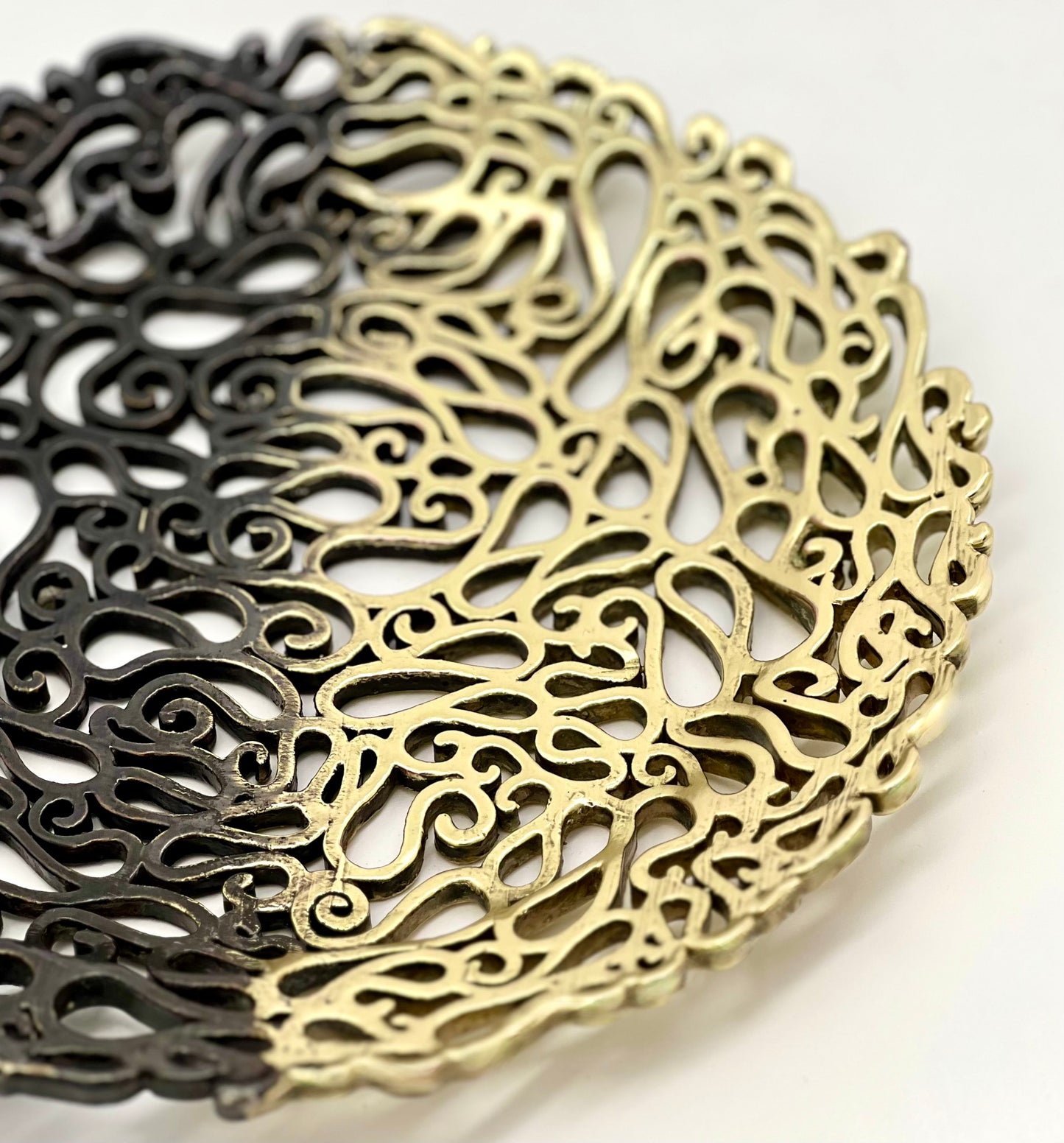 Lace inspired decorative metal tray | Gold, Antique filigree decor Tray Lace inspired decorative metal tray
