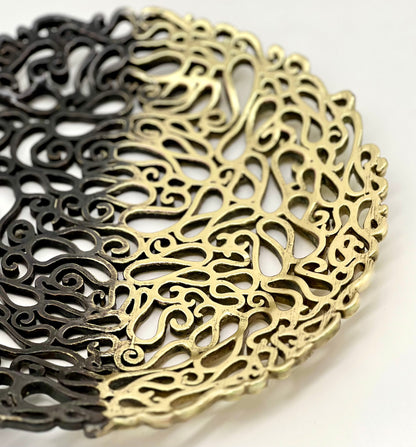 Lace inspired decorative metal tray | Gold, Antique filigree decor Tray Lace inspired decorative metal tray