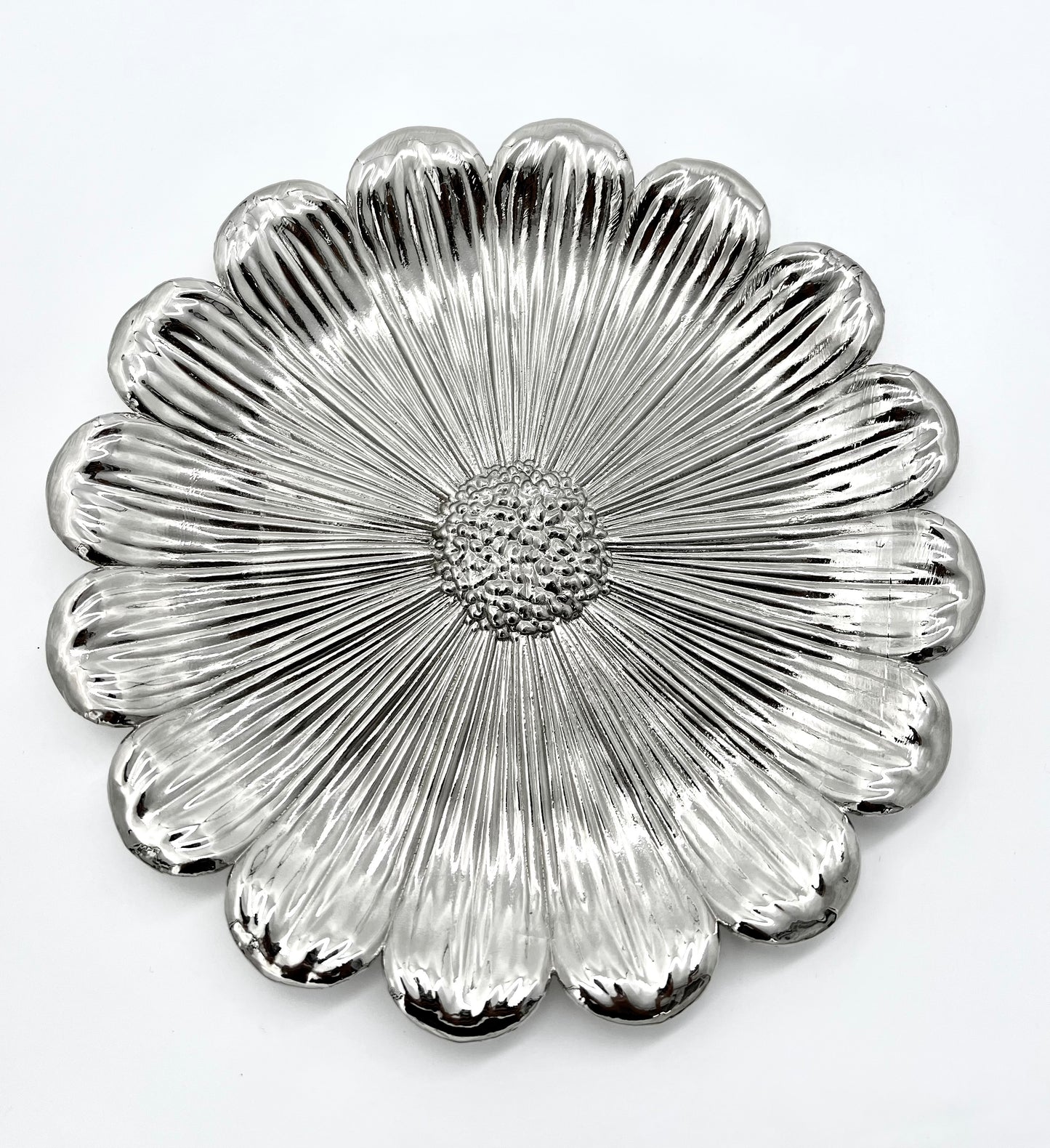 Sunflower decorative metal tray | antiqued metal decorative trays | gold tray decor with antique finish