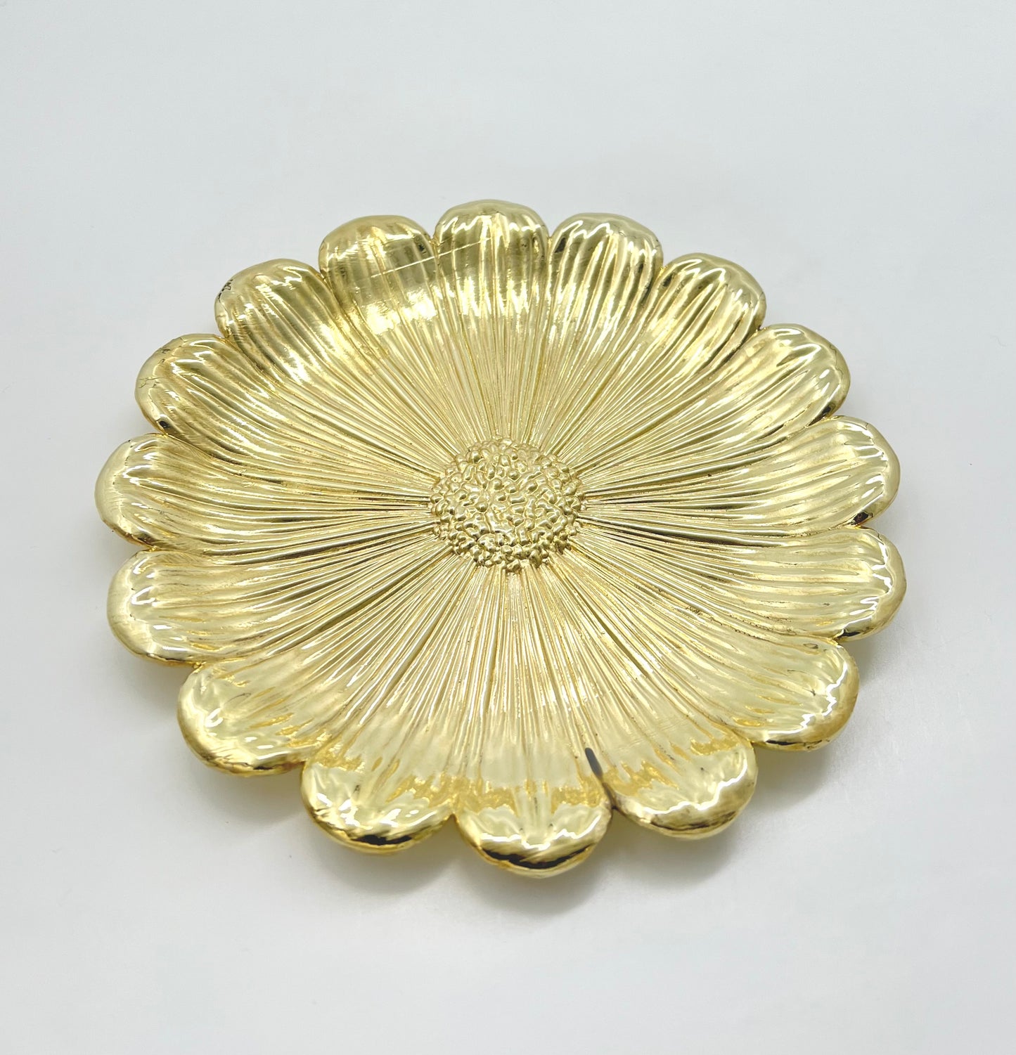 Sunflower decorative metal tray | antiqued metal decorative trays | gold tray decor with antique finish