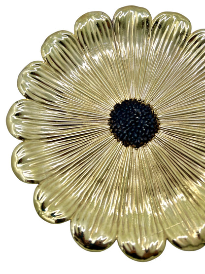 Antiqued Sunflower decorative metal tray |Gold and Silver Tray decor for home