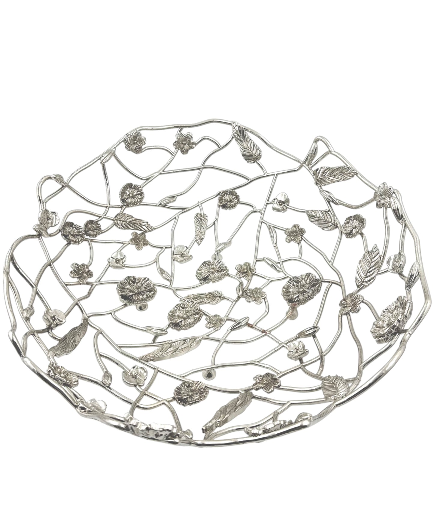 Blossom Weave – Metal Fruit Basket | Decorative Serveware & Floral Centrepiece