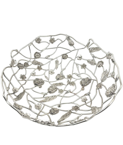 Blossom Weave – Metal Fruit Basket | Decorative Serveware & Floral Centrepiece