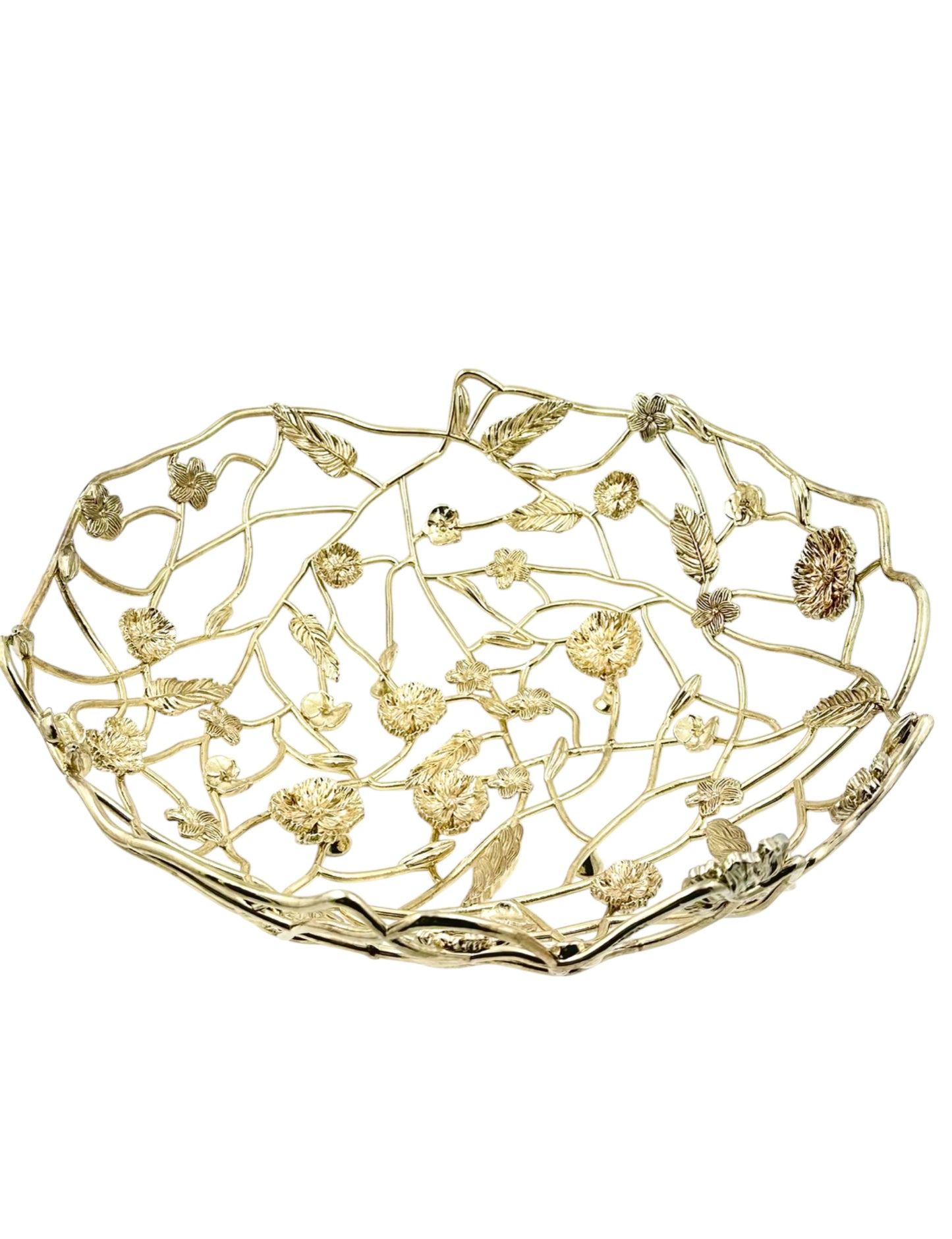 Blossom Weave – Metal Fruit Basket | Decorative Serveware & Floral Centrepiece