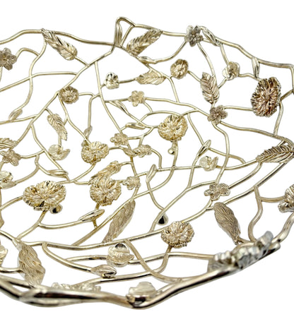 Blossom Weave – Metal Fruit Basket | Decorative Serveware & Floral Centrepiece