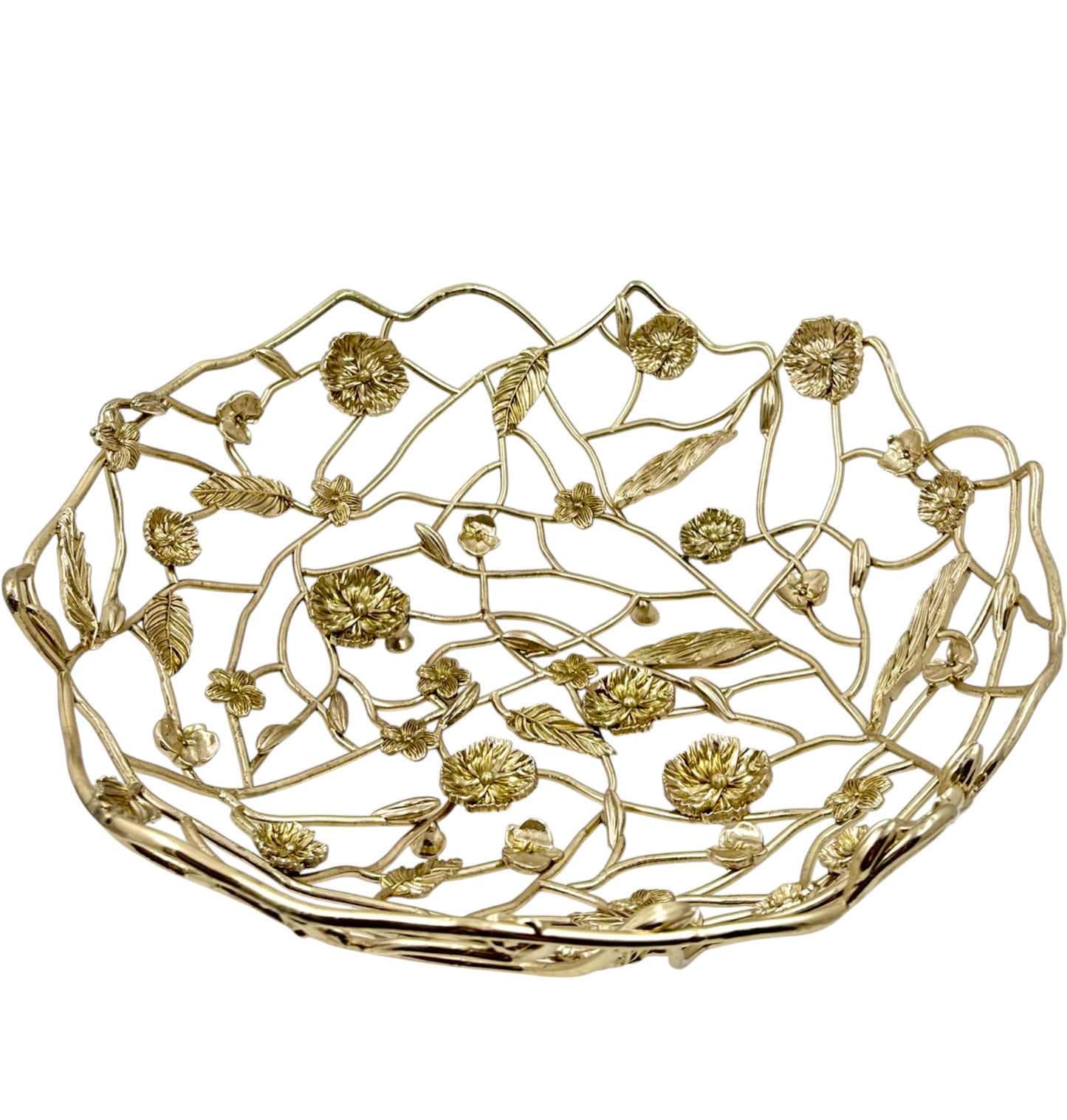 Blossom Weave – Metal Fruit Basket | Decorative Serveware & Floral Centrepiece
