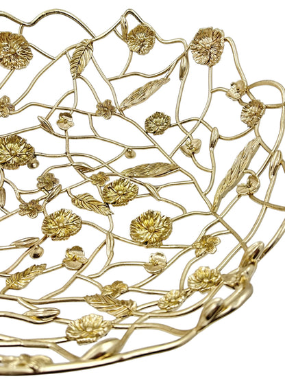 Blossom Weave – Metal Fruit Basket | Decorative Serveware & Floral Centrepiece