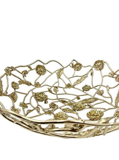 Blossom Weave – Metal Fruit Basket | Decorative Serveware & Floral Centrepiece