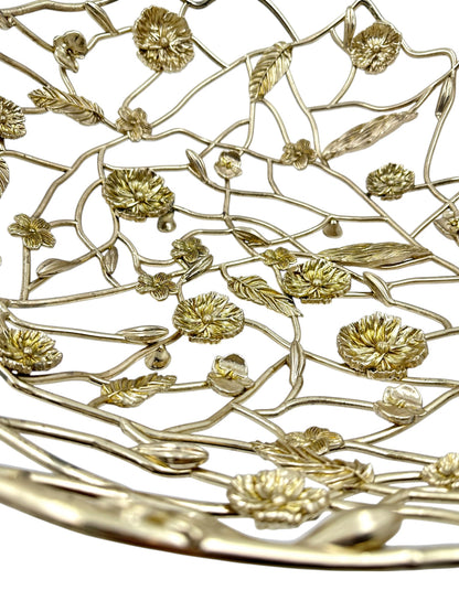 Blossom Weave – Metal Fruit Basket | Decorative Serveware & Floral Centrepiece