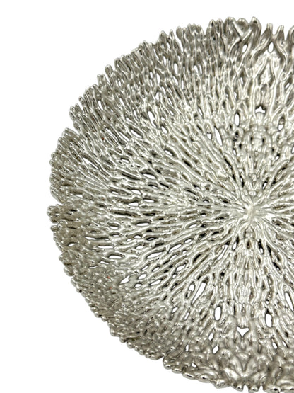 Coral inspired decorative metal tray | Gold and silver tray decor for home