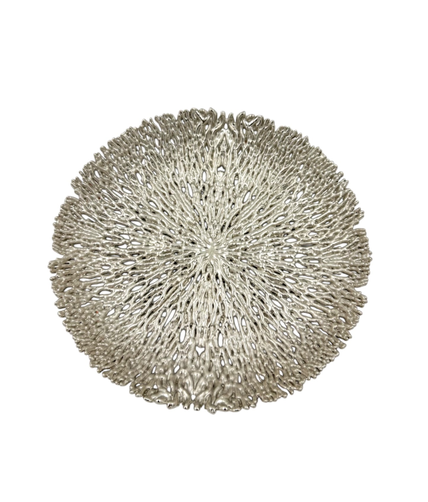 Coral inspired decorative metal tray | Gold and silver tray decor for home