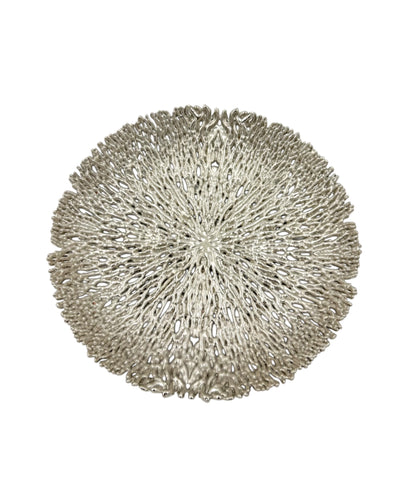Coral inspired decorative metal tray | Gold and silver tray decor for home