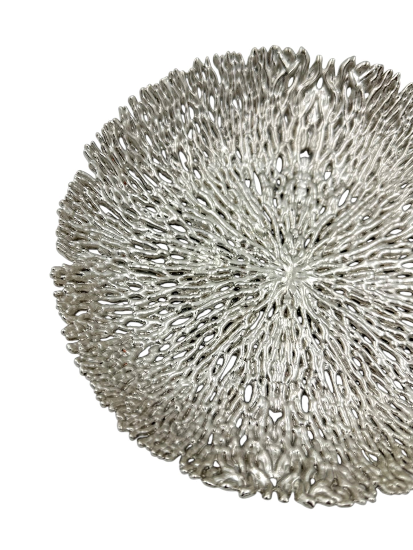 Coral inspired decorative metal tray | Gold and silver tray decor for home
