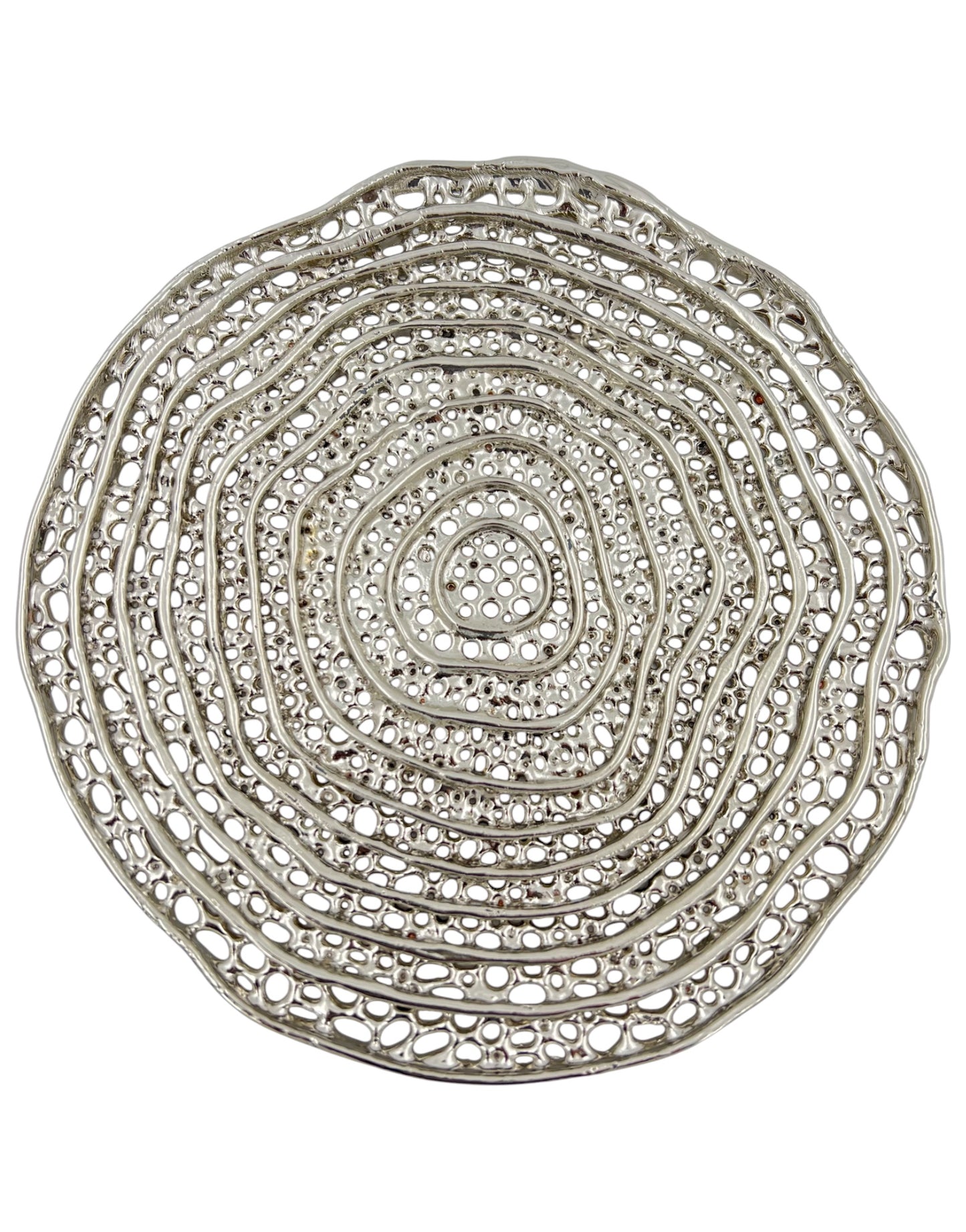 Metal spiral decorative dosa tray | Round centrepiece serving tray in gold, silver or antique