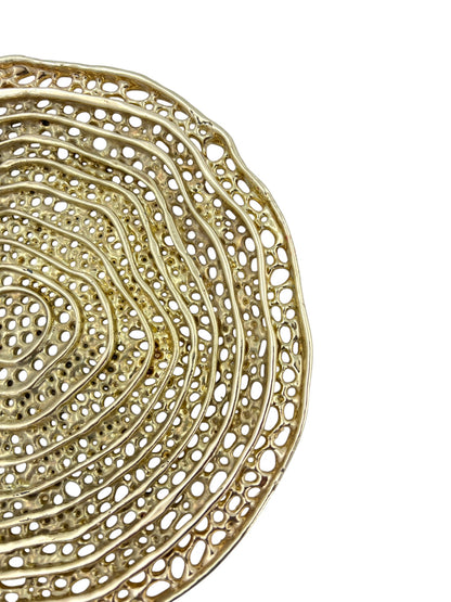 Metal spiral decorative dosa tray | Round centrepiece serving tray in gold, silver or antique