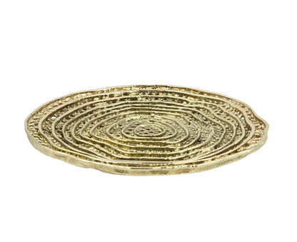 Metal spiral decorative dosa tray | Round centrepiece serving tray in gold, silver or antique