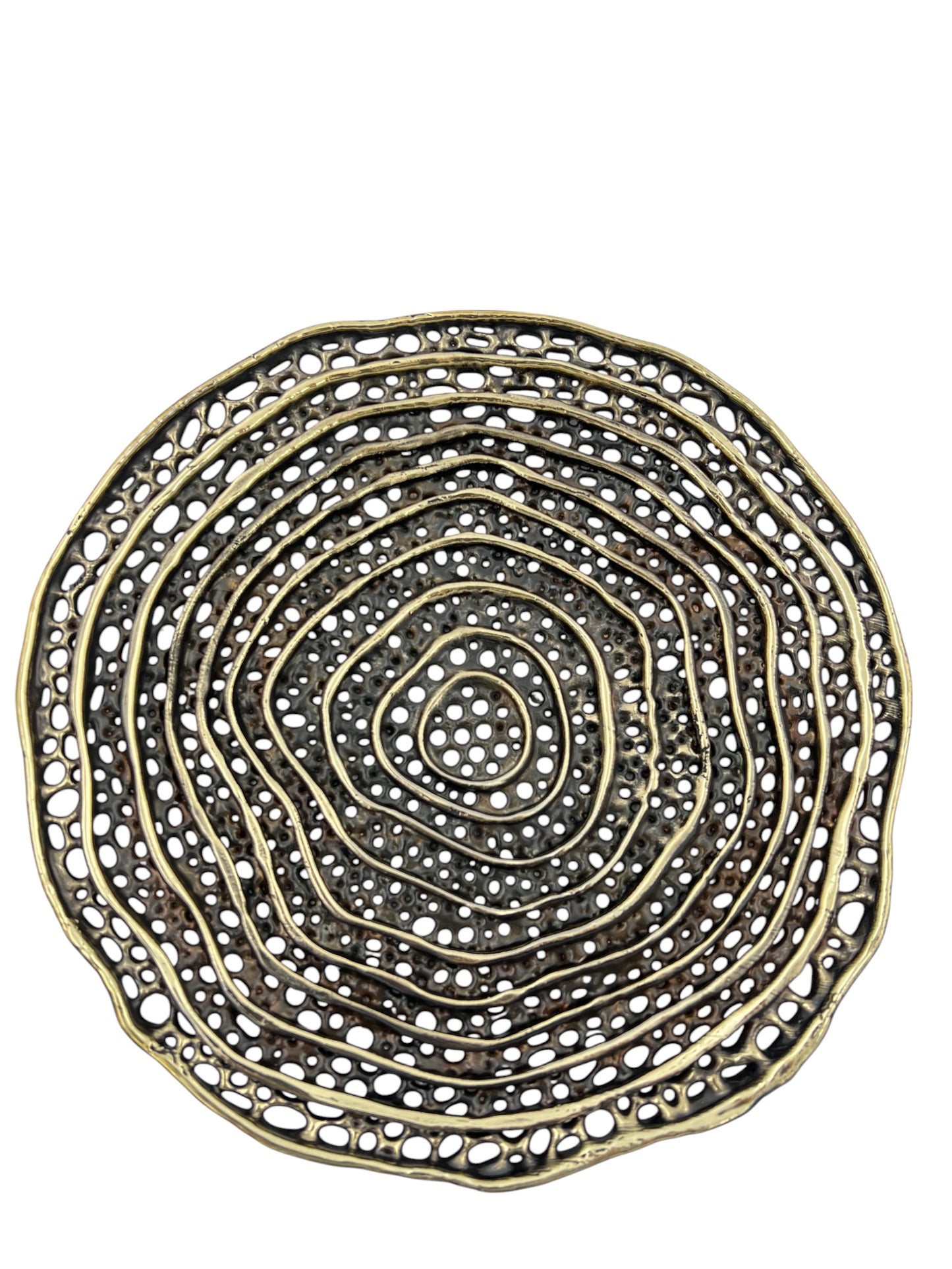Metal spiral decorative dosa tray | Round centrepiece serving tray in gold, silver or antique