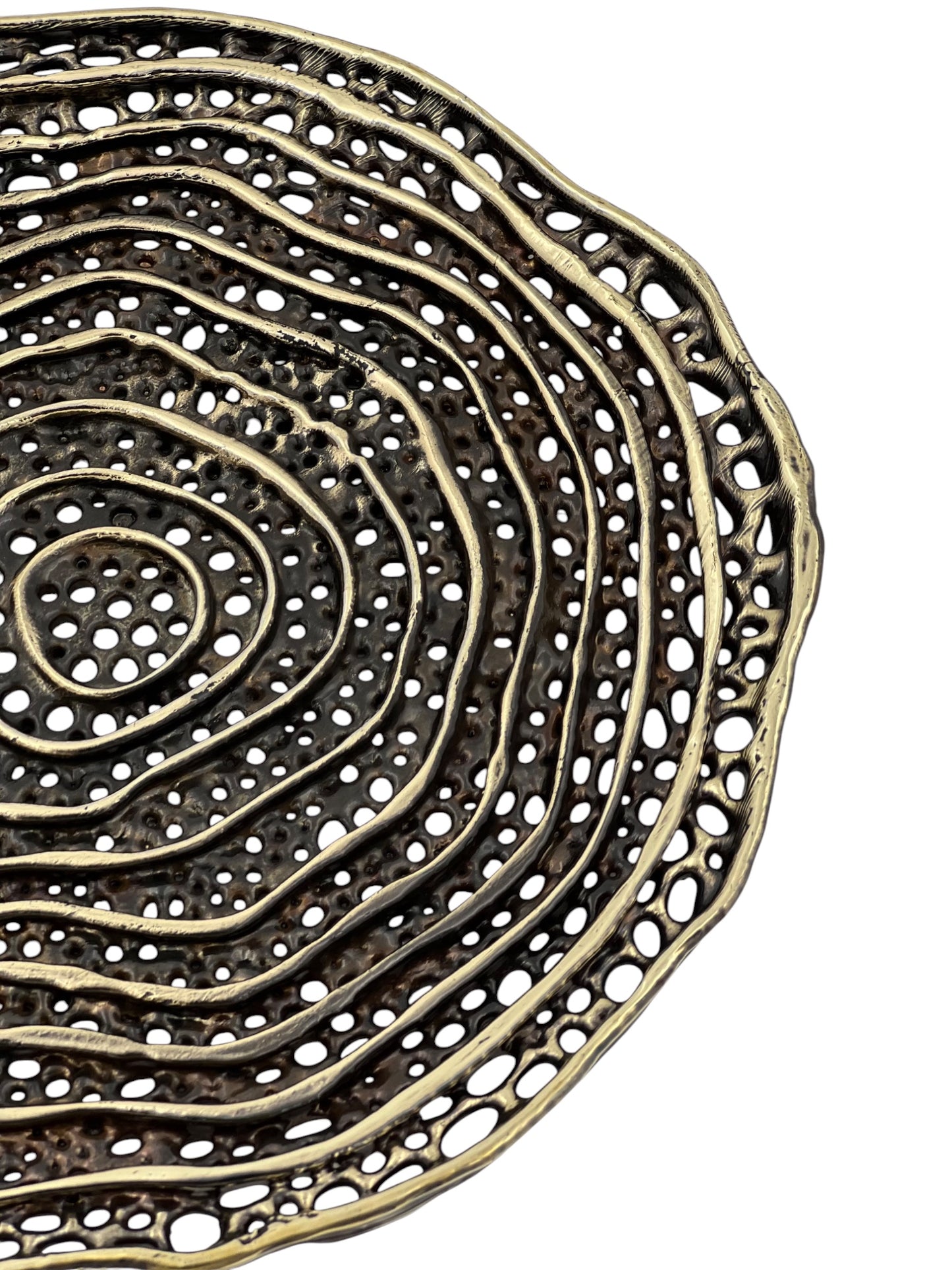 Metal spiral decorative dosa tray | Round centrepiece serving tray in gold, silver or antique