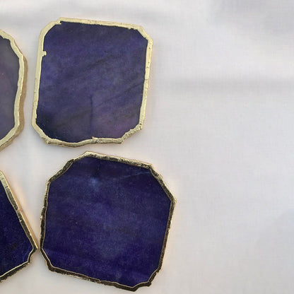 Indigo Agate Aventurine Set of 4 Large Coasters/Personalised Momentos