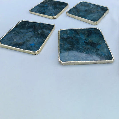 Labradorite/Gemstone/Semi-precious stone/Agate - Set of 4 Large Coasters/Personalised Momentos
