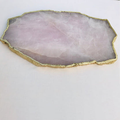 Large Rose Quartz Agate Cheese Platter/Tray/Personalised Momentos/Sign Boards