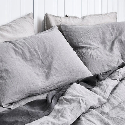 Light Grey - 100% Pure Linen | Linen Cotton Mix | 3 Piece Duvet Cover Set | 4 Piece Sheet Set | Handmade | Pre-washed | Soft