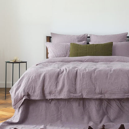 Light Mauve - 100% Pure Linen | Linen Cotton Mix | 3 Piece Duvet Cover Set | 4 Piece Sheet Set | Handmade | Pre-washed | Soft