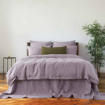 Light Mauve - 100% Pure Linen | Linen Cotton Mix | 3 Piece Duvet Cover Set | 4 Piece Sheet Set | Handmade | Pre-washed | Soft